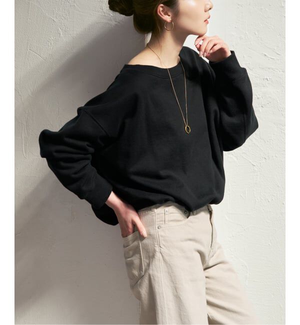 NOBLE「《追加・セットアップ対応》スビンコットンスウェットトップス」|スウェット・ジャージ|ブラック