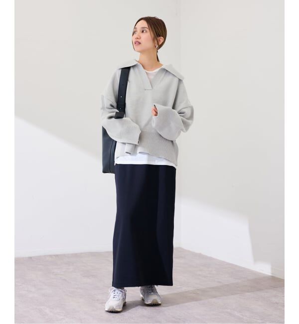 FRAMeWORK「5G ミドルゲージ 襟付きスキッパープルオーバー」|ニット・セーター|