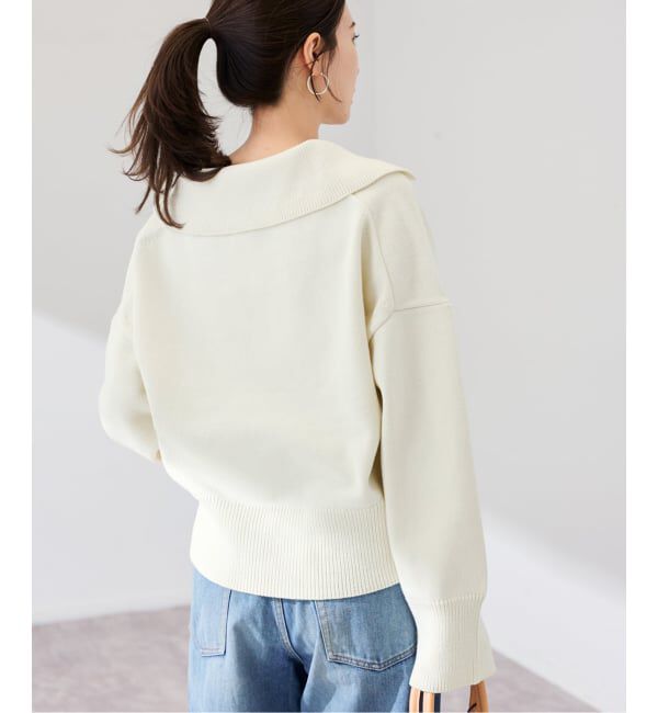 FRAMeWORK「5G ミドルゲージ 襟付きスキッパープルオーバー」|ニット・セーター|