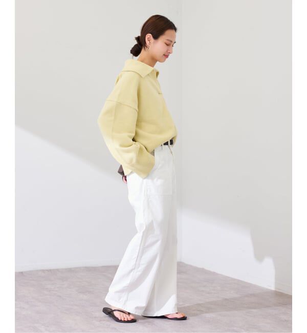 FRAMeWORK「5G ミドルゲージ 襟付きスキッパープルオーバー」|ニット・セーター|