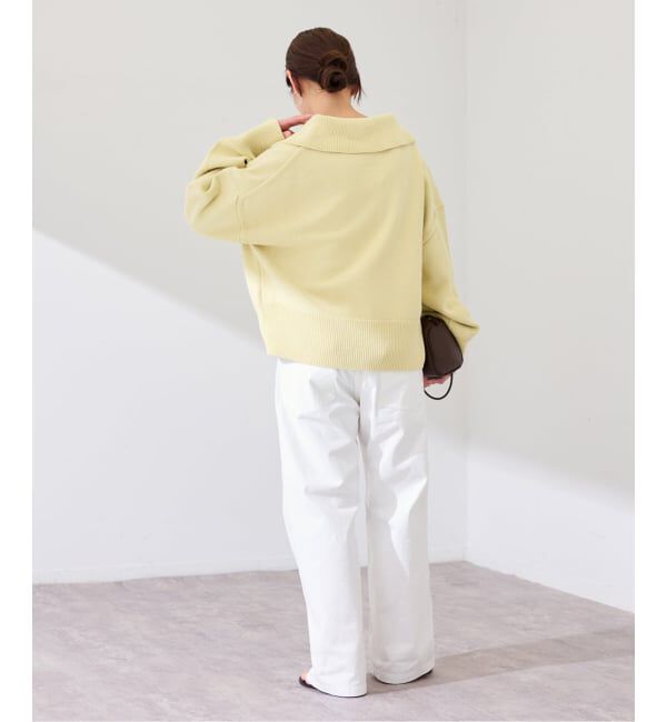 FRAMeWORK「5G ミドルゲージ 襟付きスキッパープルオーバー」|ニット・セーター|