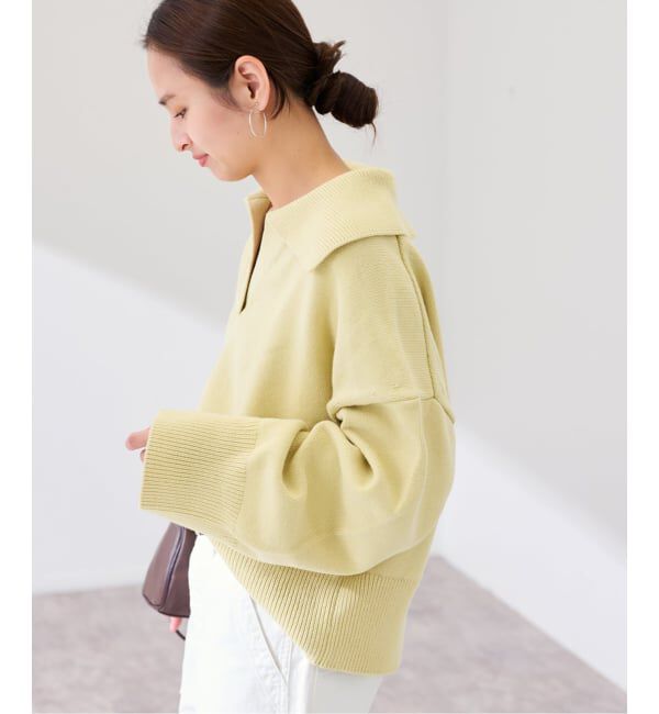 FRAMeWORK「5G ミドルゲージ 襟付きスキッパープルオーバー」|ニット・セーター|