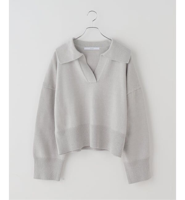 FRAMeWORK「5G ミドルゲージ 襟付きスキッパープルオーバー」|ニット・セーター|