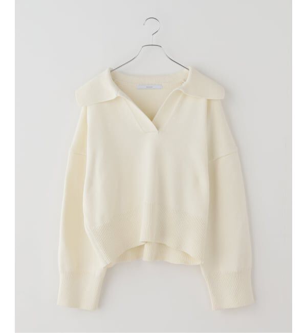 FRAMeWORK「5G ミドルゲージ 襟付きスキッパープルオーバー」|ニット・セーター|