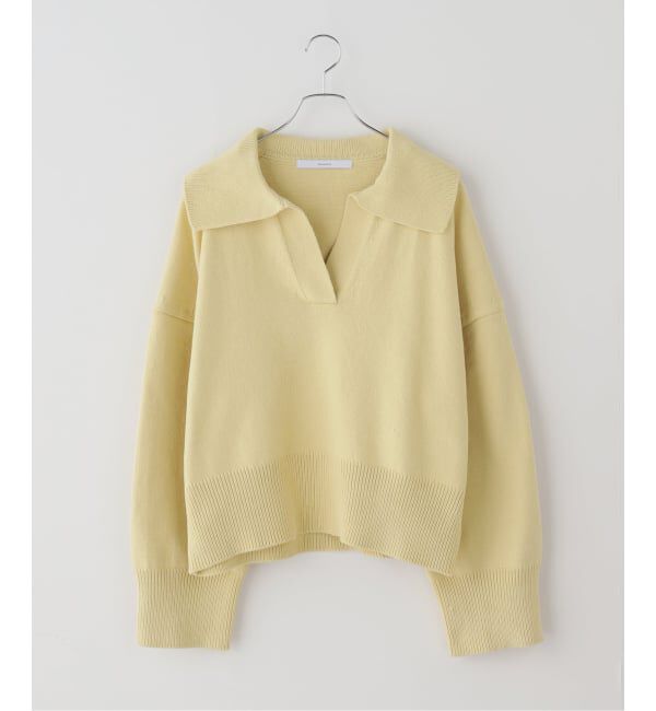 FRAMeWORK「5G ミドルゲージ 襟付きスキッパープルオーバー」|ニット・セーター|