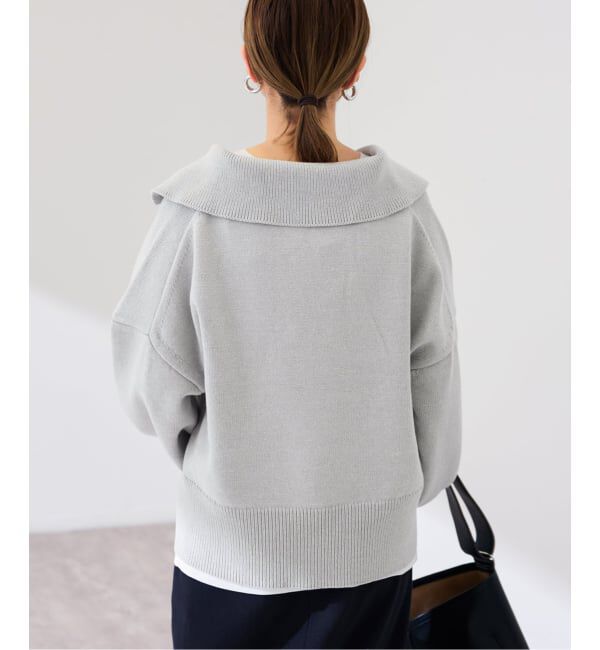 FRAMeWORK「5G ミドルゲージ 襟付きスキッパープルオーバー」|ニット・セーター|