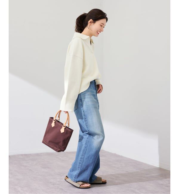 FRAMeWORK「5G ミドルゲージ 襟付きスキッパープルオーバー」|ニット・セーター|