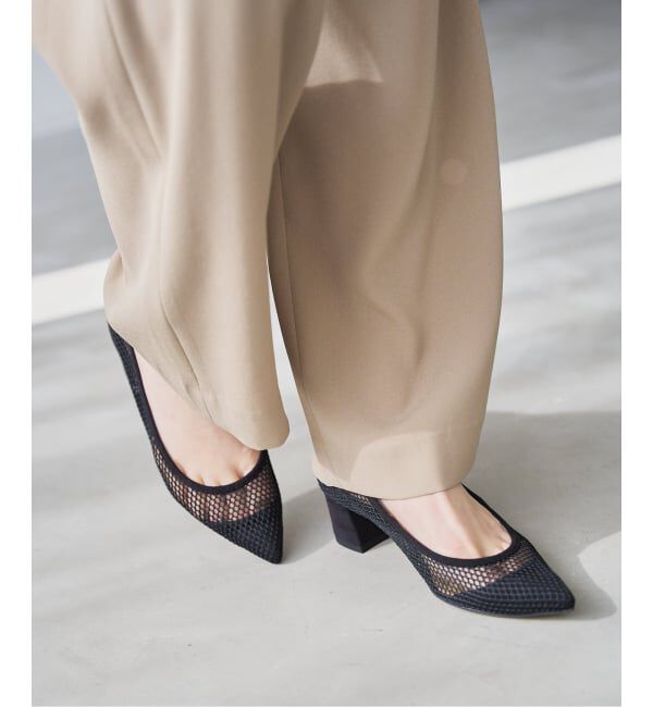  「《追加予約》4.5cmポインテッドネットパンプス」|パンプス|