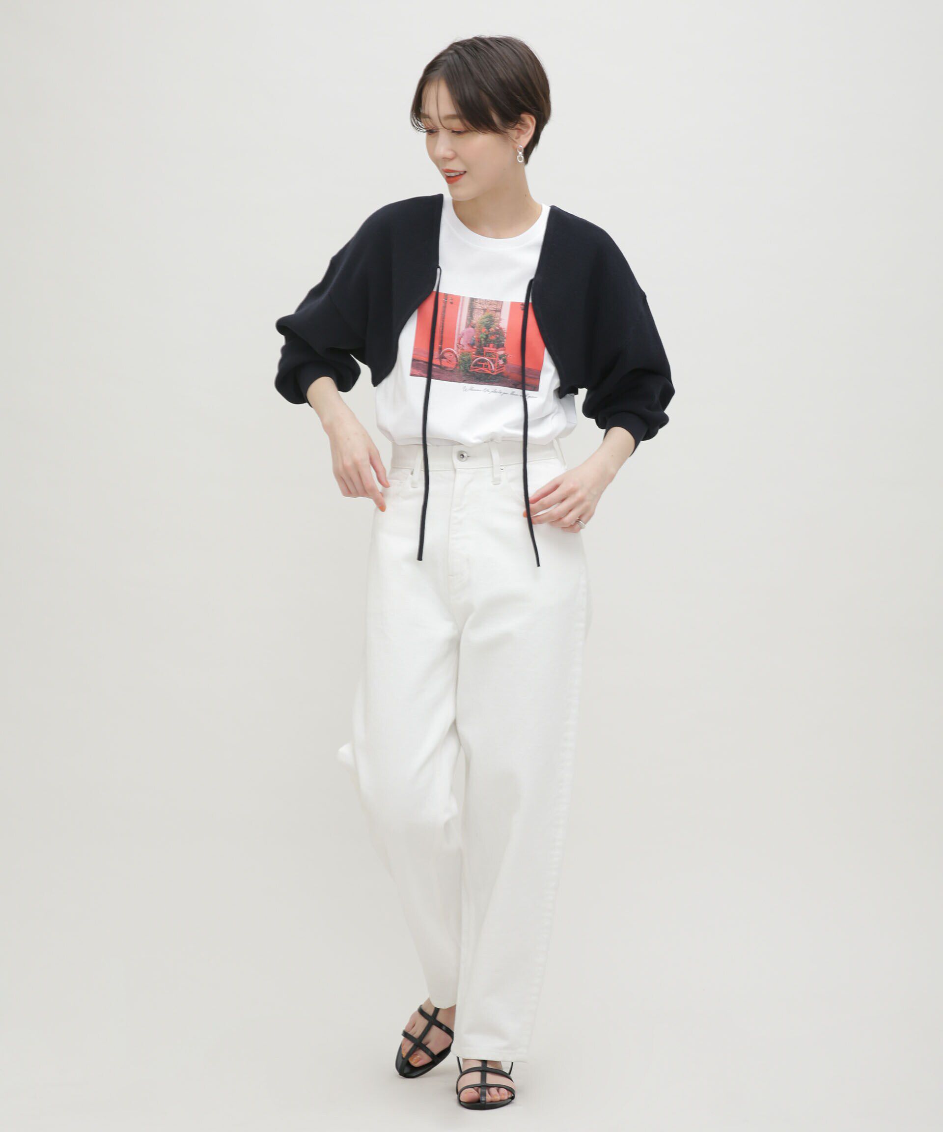 nano･universe「LB.03/GIZA強撚コットンボレロ」|ニット・セーター|