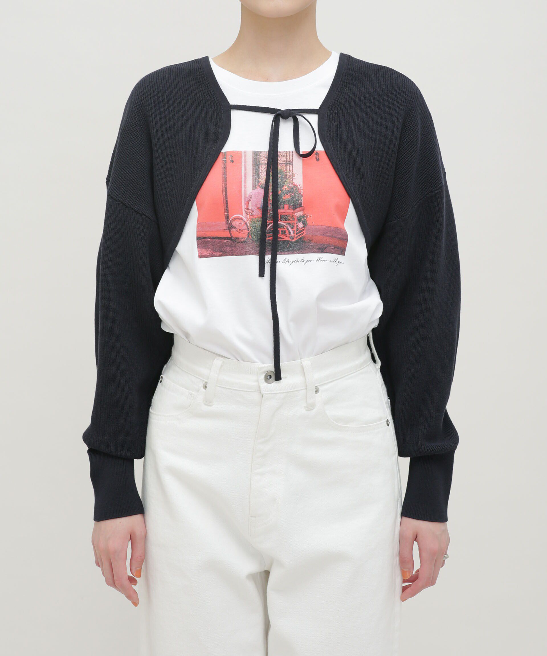 nano･universe「LB.03/GIZA強撚コットンボレロ」|ニット・セーター|