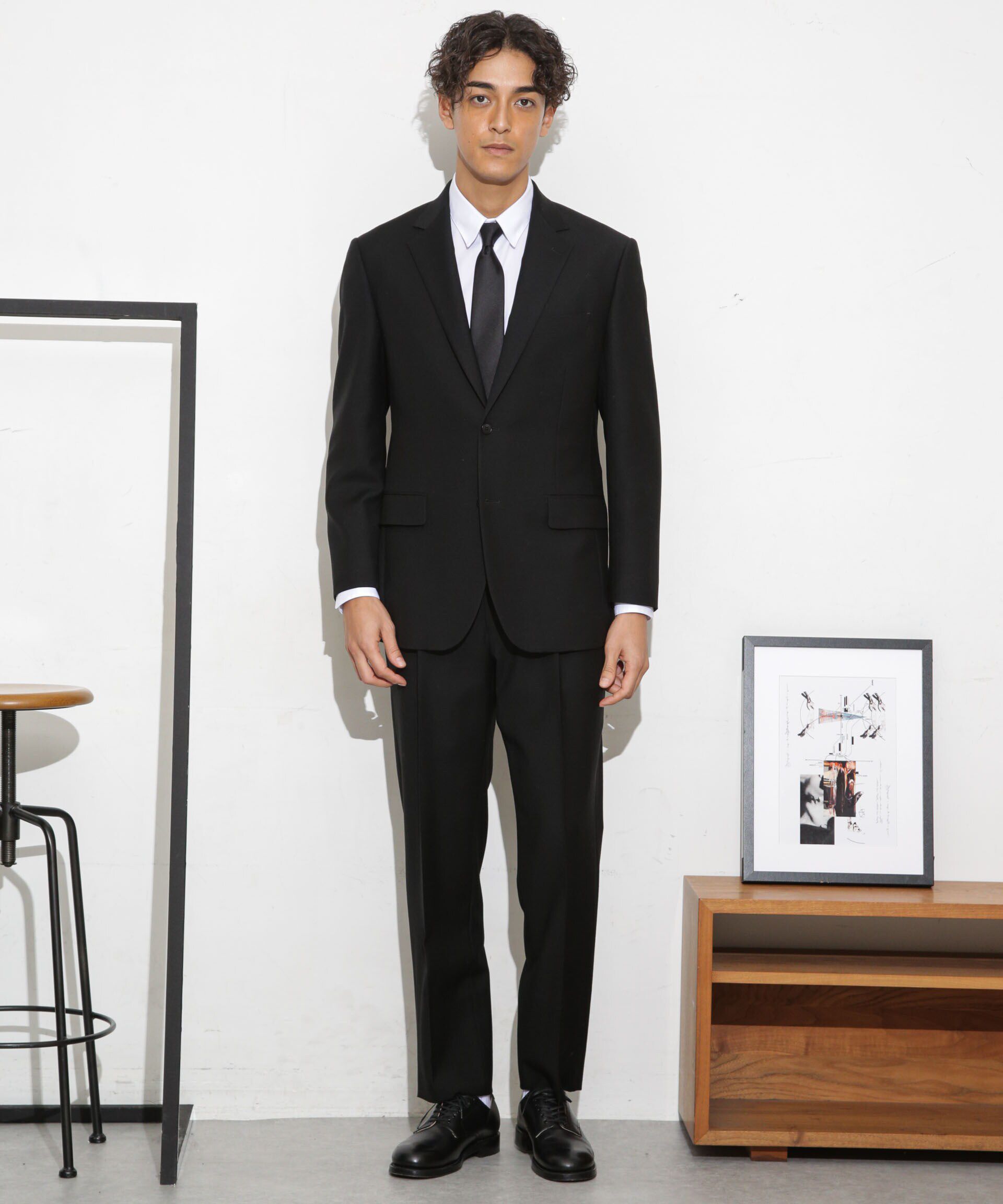 nano･universe「｢ESSENTIAL LINE｣フォーマルブラックトラウザー」|スーツ|