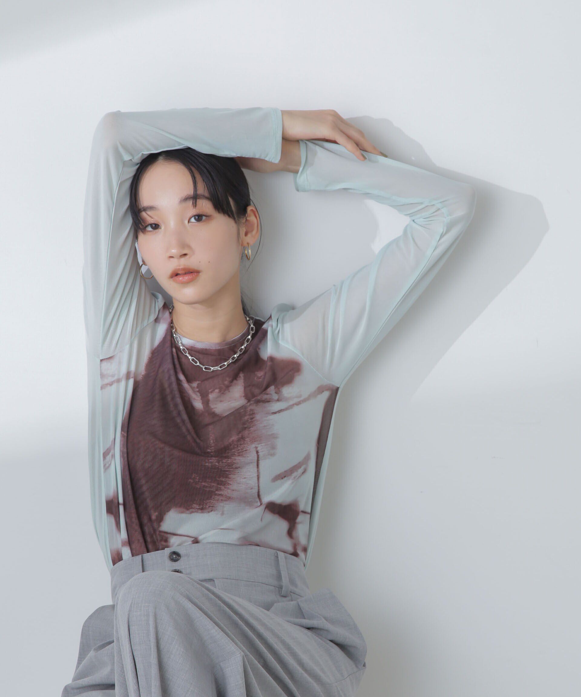 nano･universe「ストレッチチュール 前後2wayシアートップス」|シャツ・ブラウス|パターン1