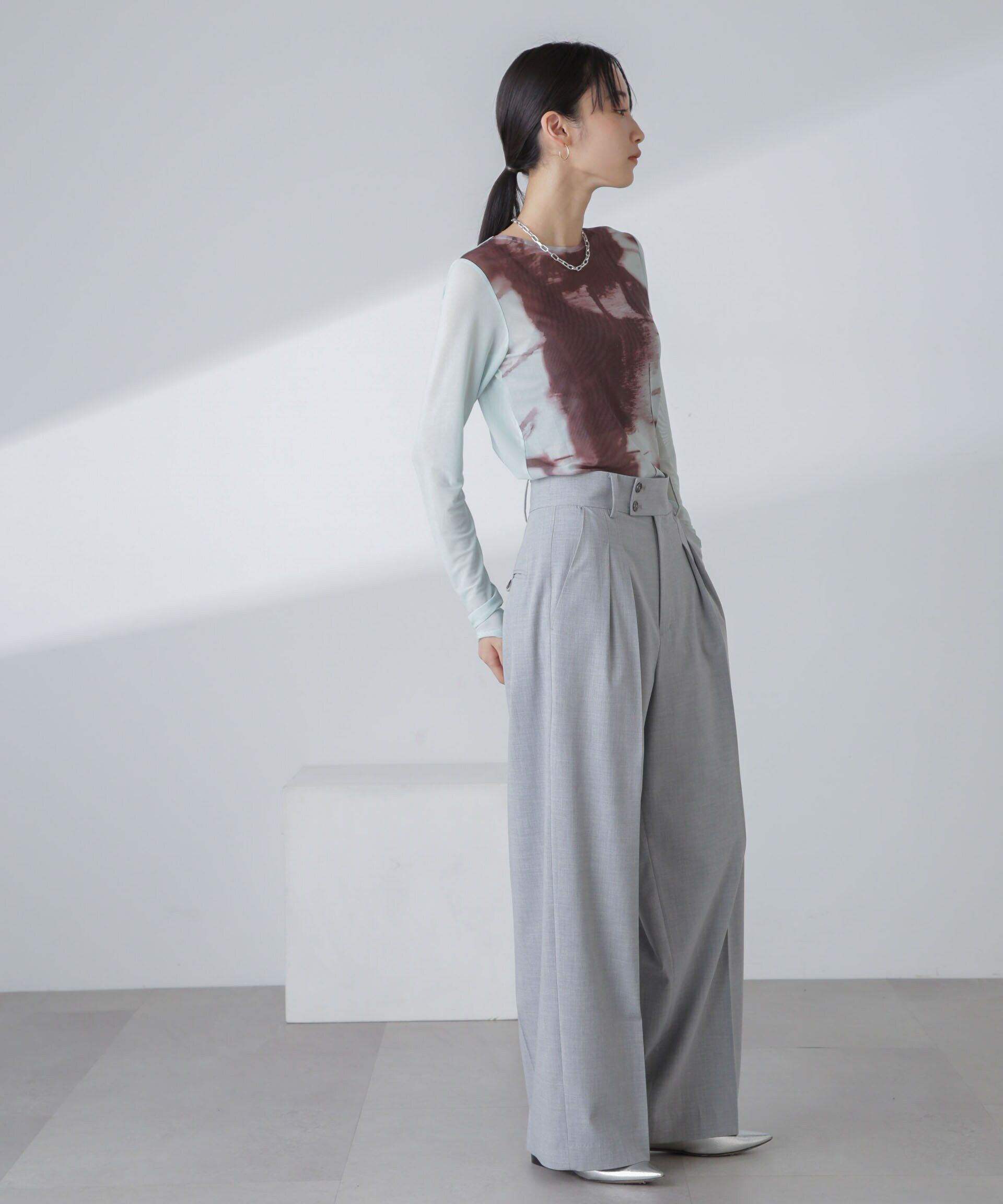 nano･universe「ストレッチチュール 前後2wayシアートップス」|シャツ・ブラウス|