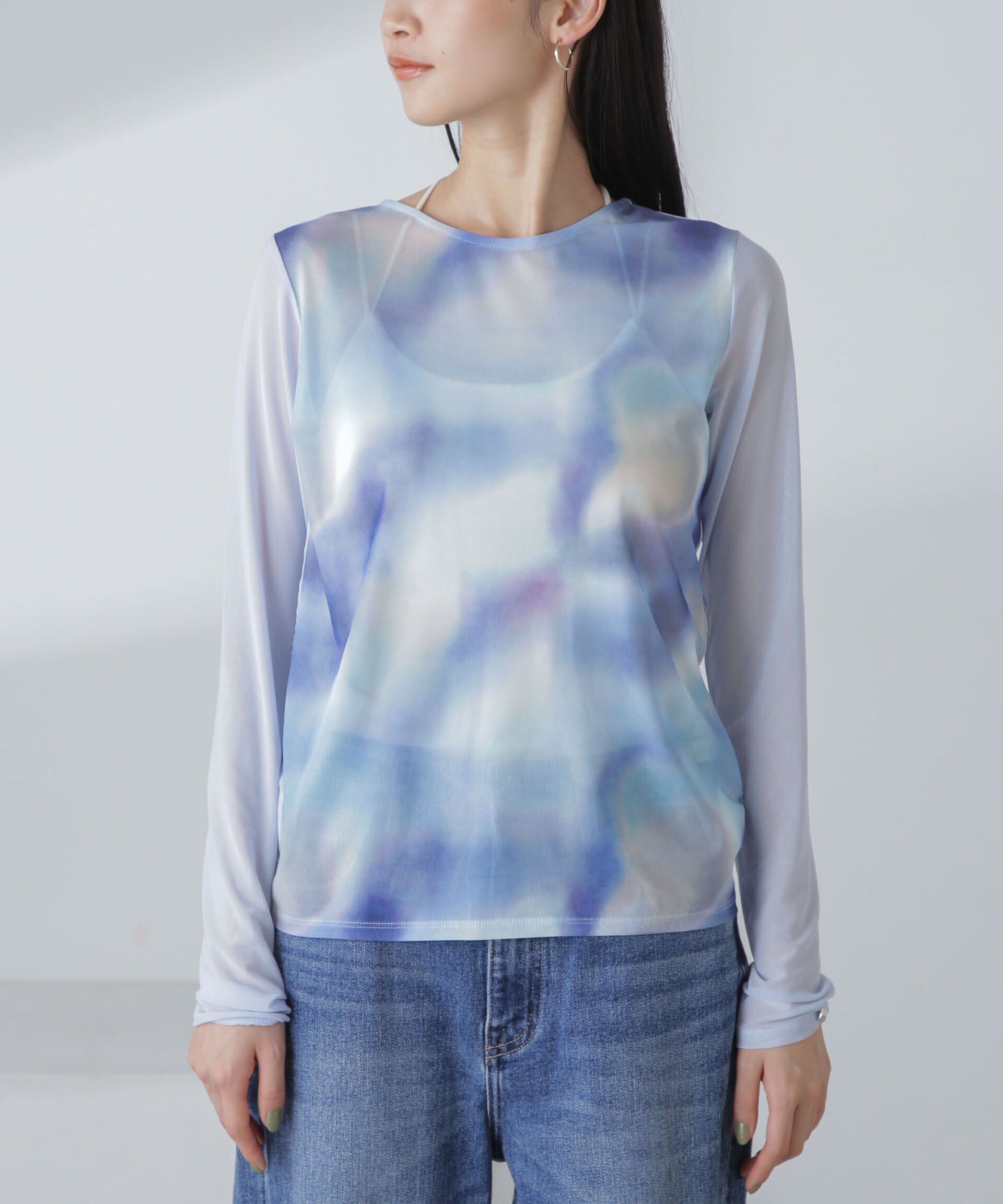 nano･universe「ストレッチチュール 前後2wayシアートップス」|シャツ・ブラウス|