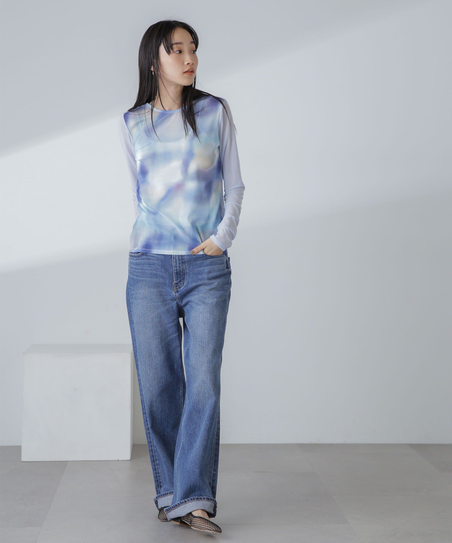 nano･universe「ストレッチチュール 前後2wayシアートップス」|シャツ・ブラウス|