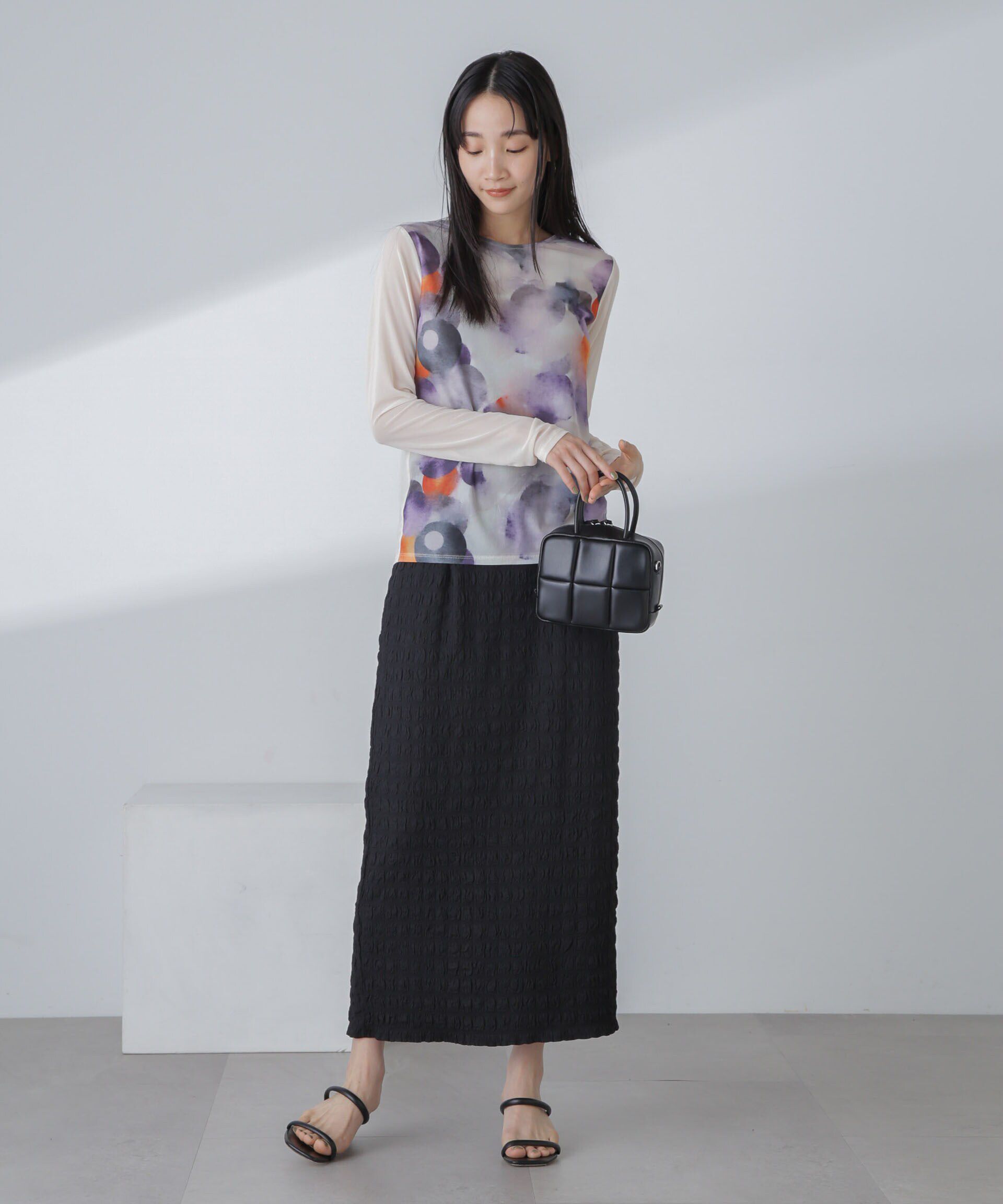 nano･universe「ストレッチチュール 前後2wayシアートップス」|シャツ・ブラウス|