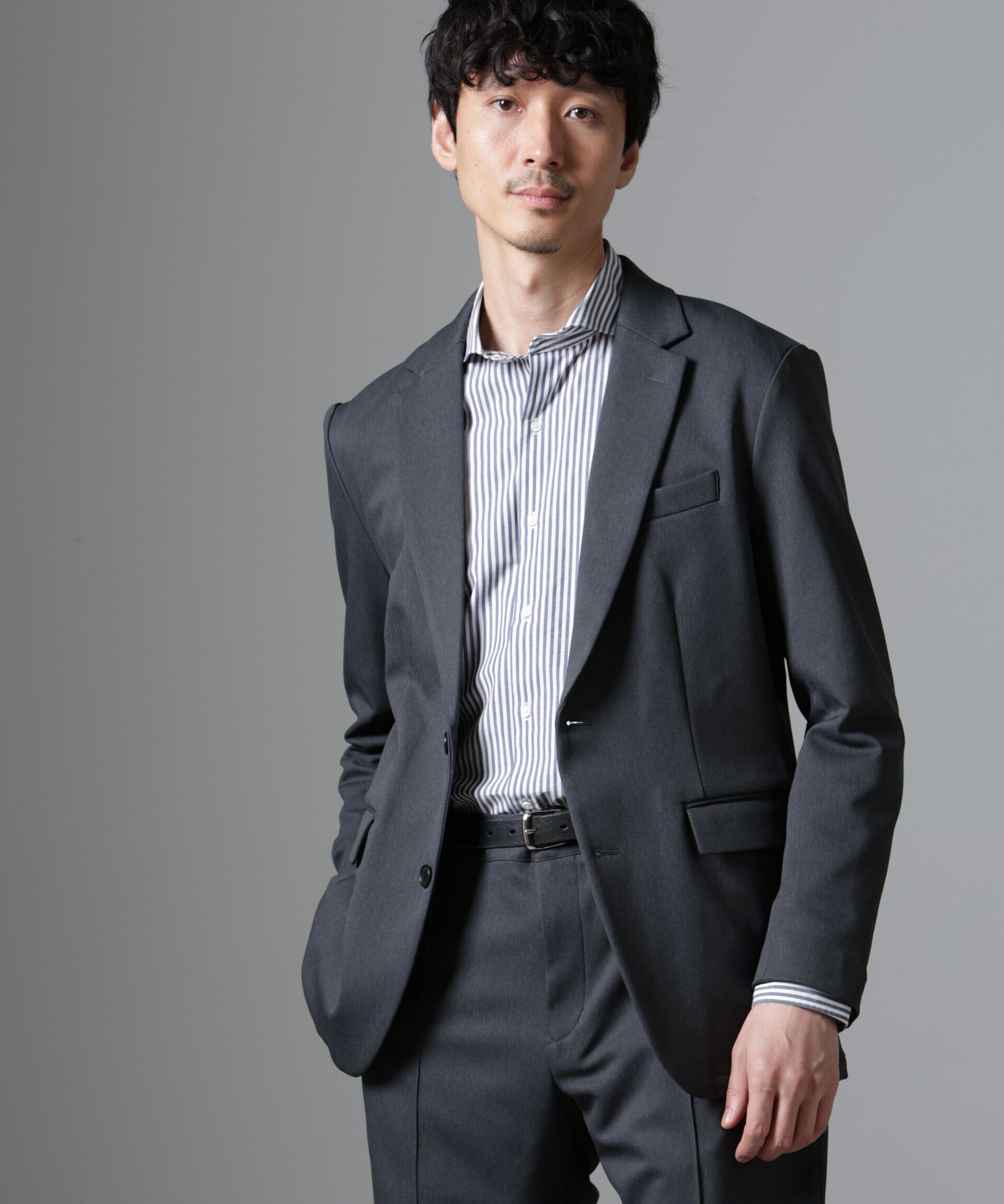 nano･universe「｢N JACKET BASIC｣CATINA(R)ﾒﾗﾝｼﾞ二重織ﾂｲﾙｽﾄﾚｯﾁｼﾞｬｹｯﾄ(ｾ 」|スーツ|