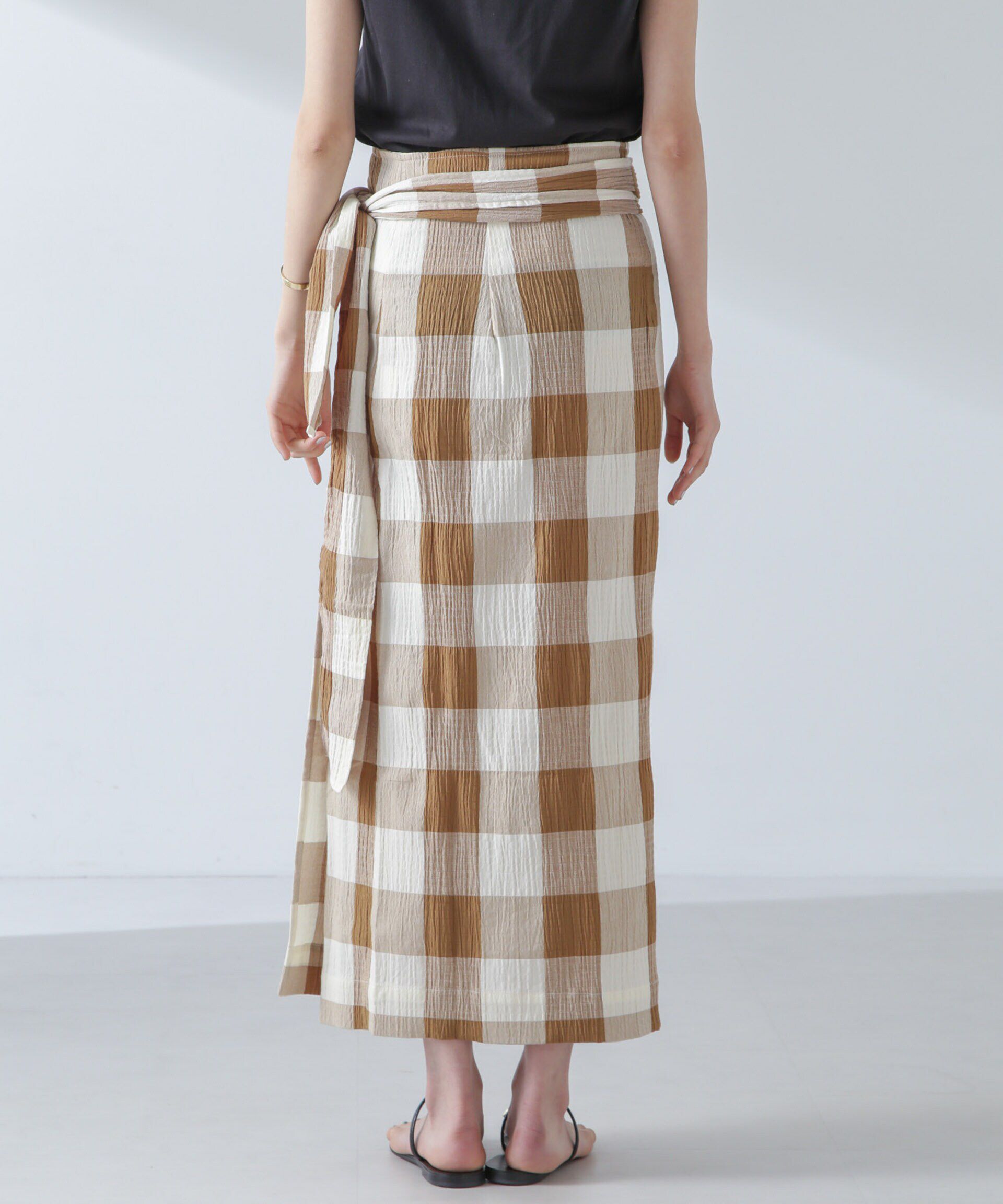 nano･universe「RITA ROW/Checkered pareo skirt」|スカート|