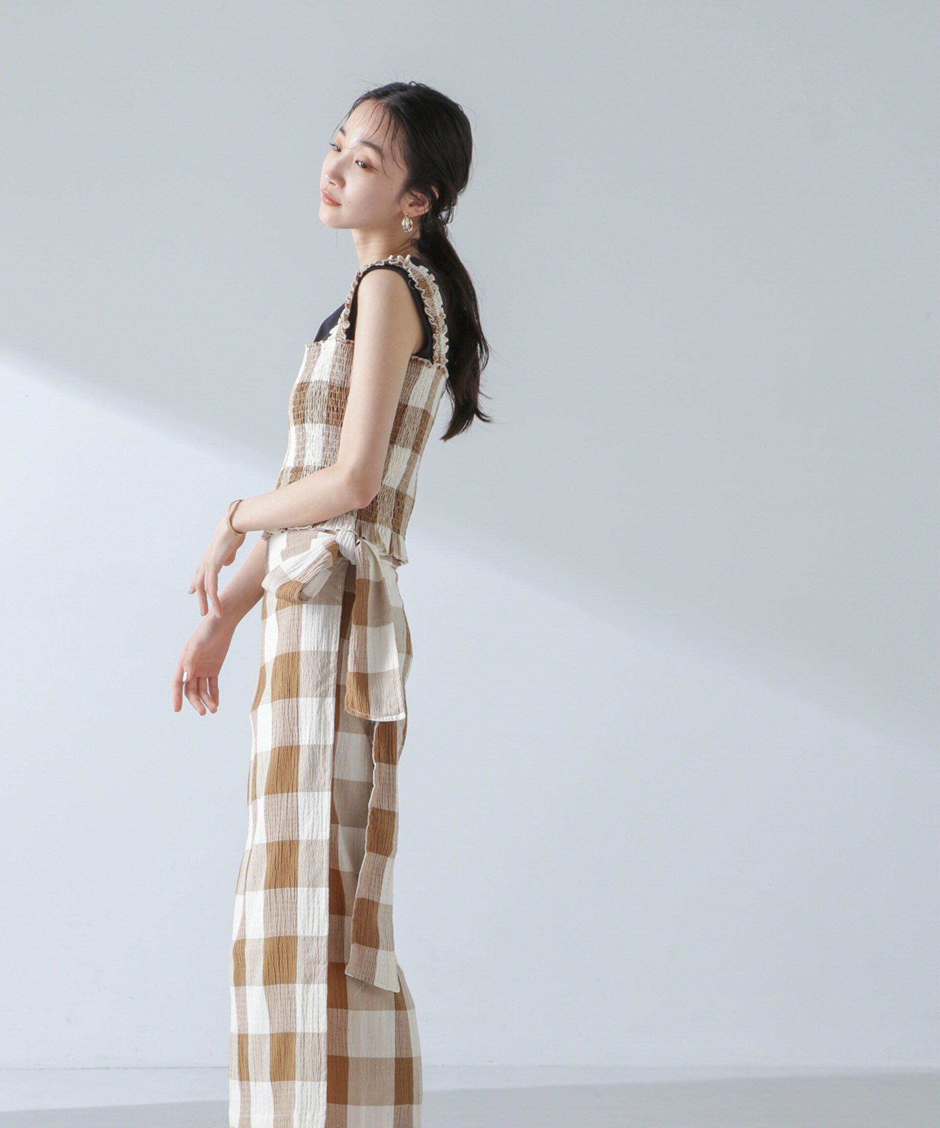 nano･universe「RITA ROW/Checkered pareo skirt」|スカート|