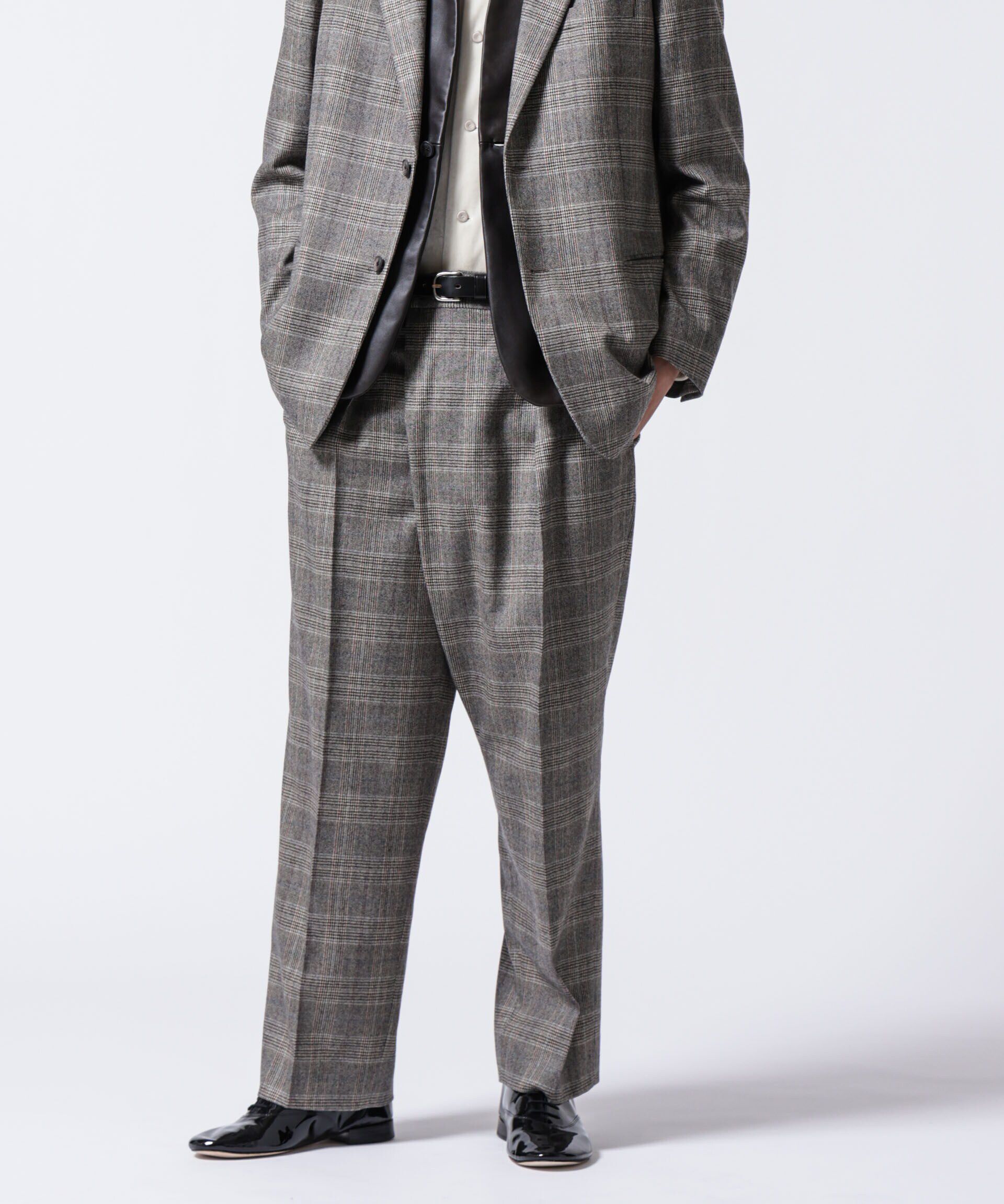 nano･universe「「ASSEMBLANC」2/60ウールラップディティールトラウザー(セットアップ可)」|スーツ|