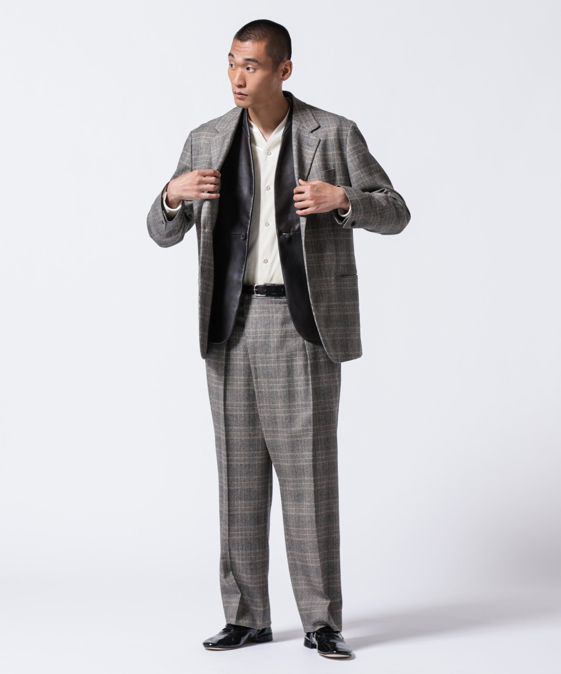 nano･universe「「ASSEMBLANC」2/60ウールラップディティールトラウザー(セットアップ可)」|スーツ|