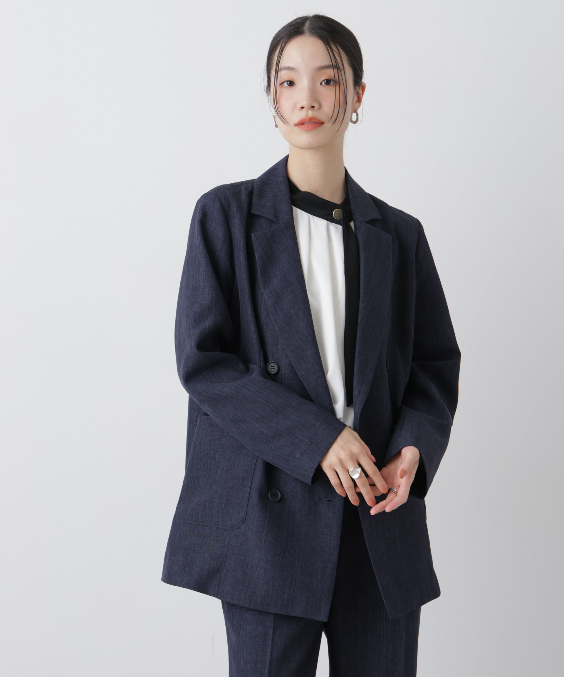 nano･universe「多機能ジャケット(セットアップ可)」|テーラードジャケット|ネイビー