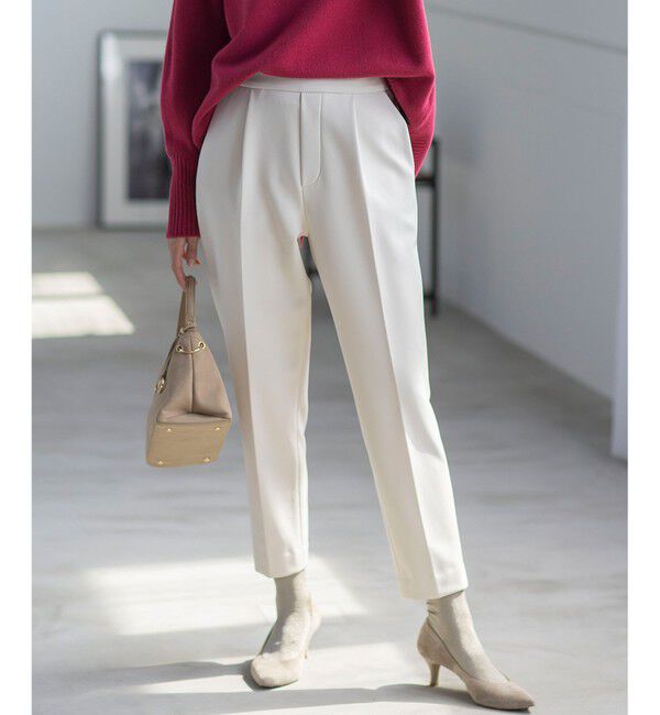 組曲「【暖かい・美シルエット・ストレッチ】バックウォーム テーパードパンツ」|その他|アイボリー系