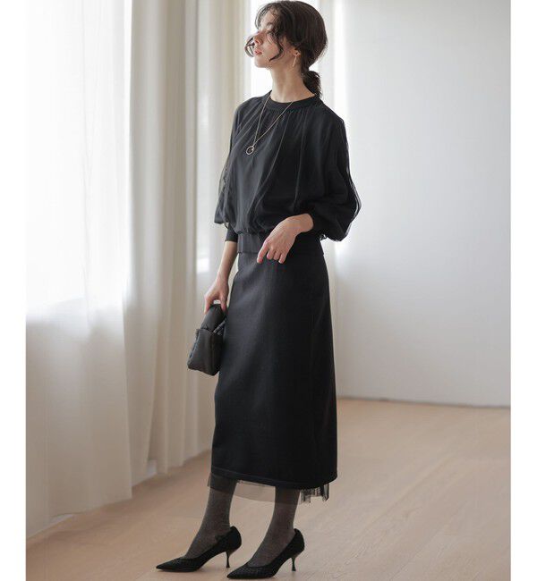 組曲「【WEB限定】チュールニット&times;リバーシブルスカート セット」|スーツ|