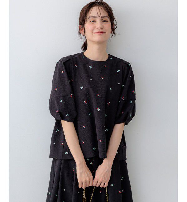 組曲「【WEB限定】ミニフラワーエンブロイダリー ブラウス」|シャツ・ブラウス|ブラック系7