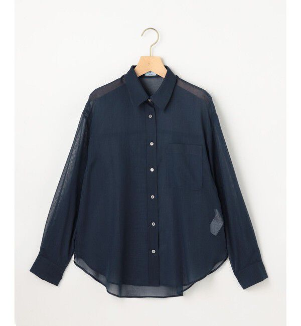 組曲「エアリーボイルシアー シャツ」|シャツ・ブラウス|ネイビー系