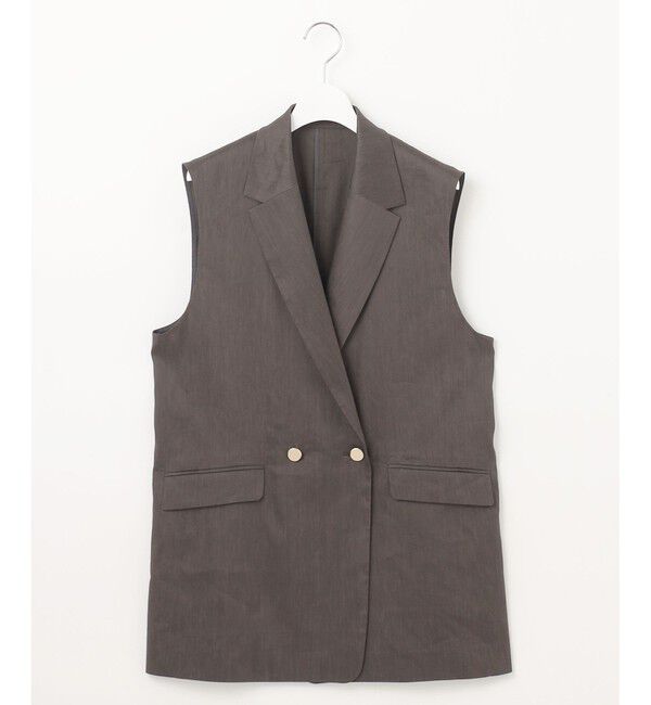 自由区「【セットアップ対応・洗える】リネンビスコースストレッチ ジレ」|ベスト・ジレ|