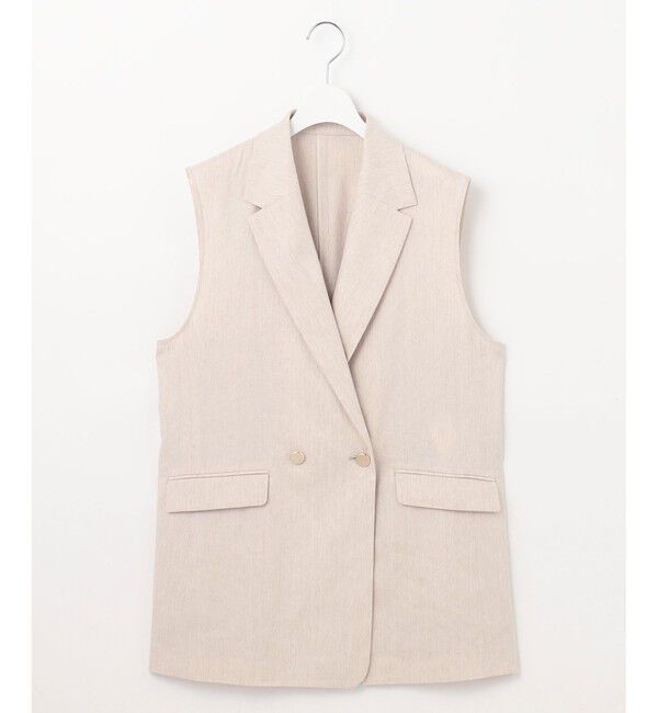 自由区「【セットアップ対応・洗える】リネンビスコースストレッチ ジレ」|ベスト・ジレ|