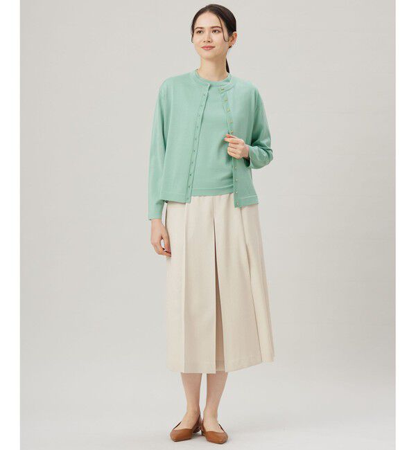 自由区「【セットアップ対応・接触冷感・洗える】リネンライクシンセティックキュロット パンツ」|キュロット|