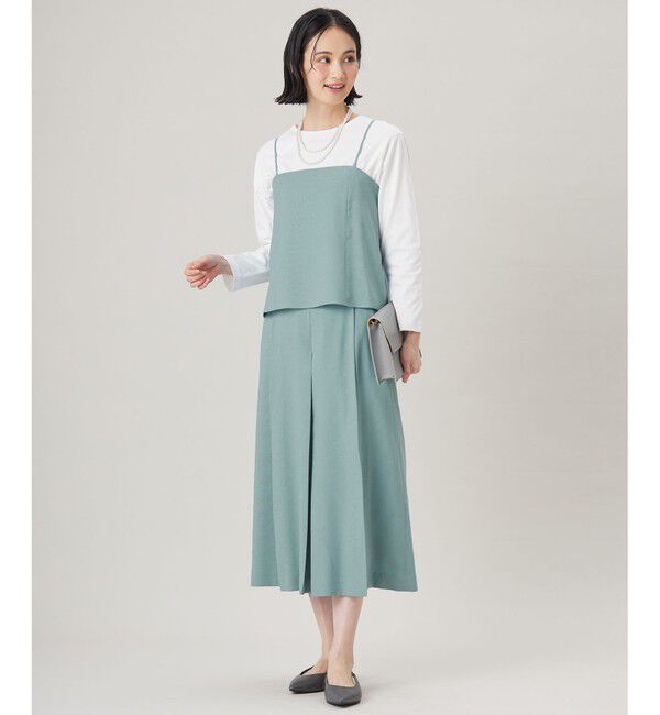 自由区「【セットアップ対応・接触冷感・洗える】リネンライクシンセティックキュロット パンツ」|キュロット|