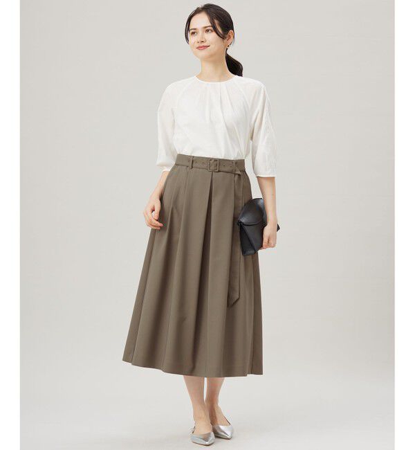 自由区「【洗える】ストレッチライトツイル スカート」|スカート|