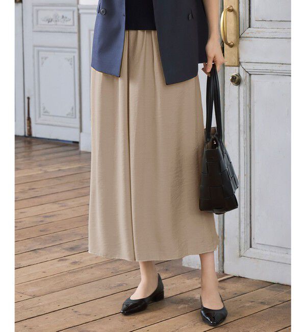 自由区「【セットアップ対応】エアリーツイルキュロット パンツ」|キュロット|ベージュ