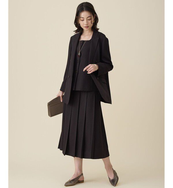 自由区「【セットアップ対応】リネンライクシンセティックタック スカート」|スカート|