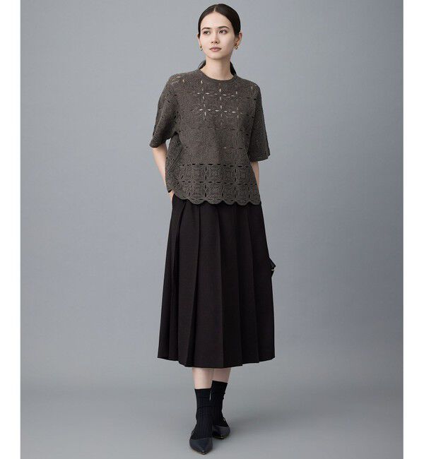 自由区「【セットアップ対応】リネンライクシンセティックタック スカート」|スカート|