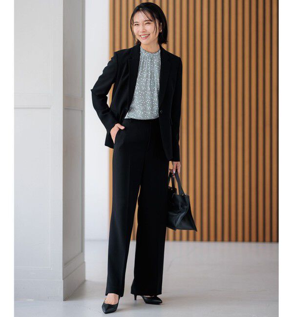 23区「【セットアップ対応/洗える】トリアセダブルジョーゼット テーラード ジャケット」|テーラードジャケット|