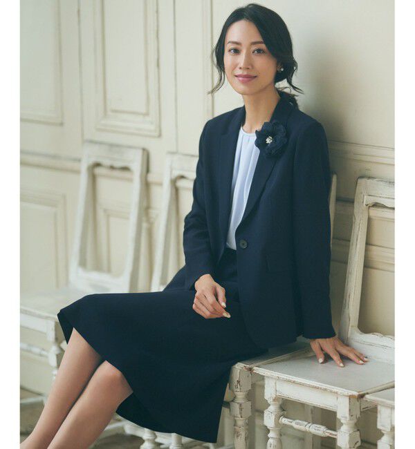 23区「【セットアップ対応/洗える】トリアセダブルジョーゼット テーラード ジャケット」|テーラードジャケット|