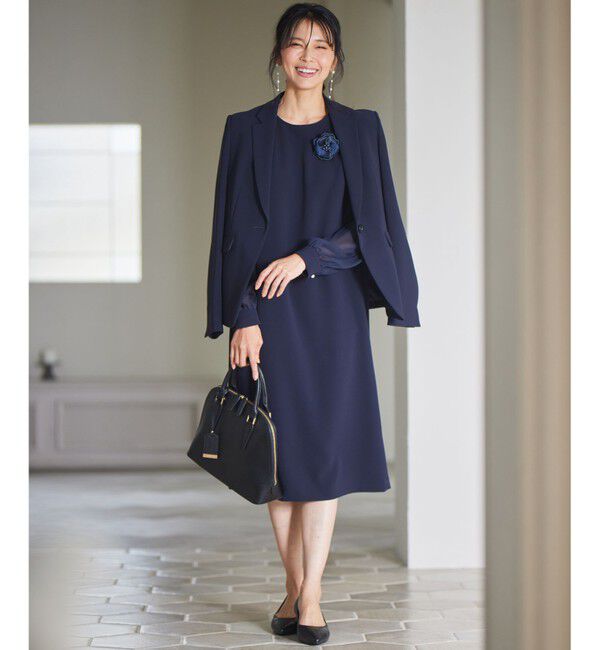 23区「【セットアップ対応/洗える】トリアセダブルジョーゼット テーラード ジャケット」|テーラードジャケット|