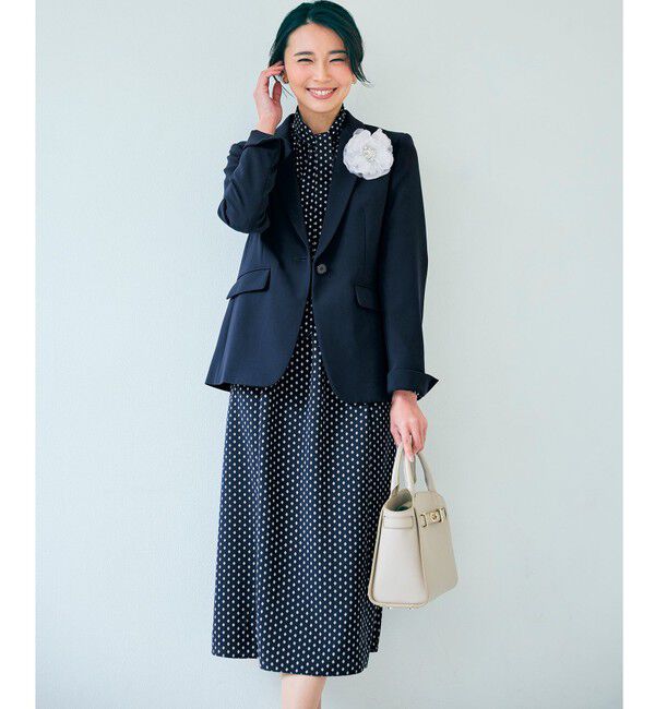 23区「【セットアップ対応/洗える】トリアセダブルジョーゼット テーラード ジャケット」|テーラードジャケット|