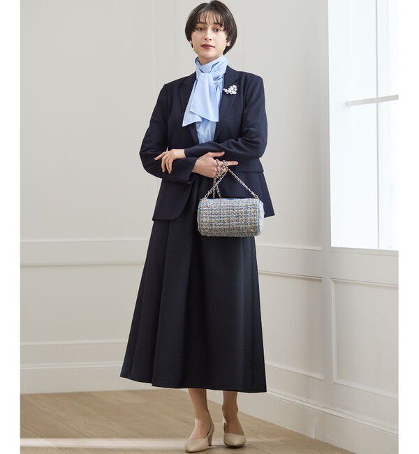 23区「【セットアップ対応/洗える】トリアセダブルジョーゼット テーラード ジャケット」|テーラードジャケット|