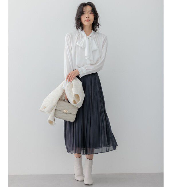 23区「【洗える】ドットドビーデシン ブラウス」|シャツ・ブラウス|