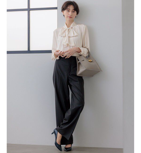 23区「【洗える】ドットドビーデシン ブラウス」|シャツ・ブラウス|