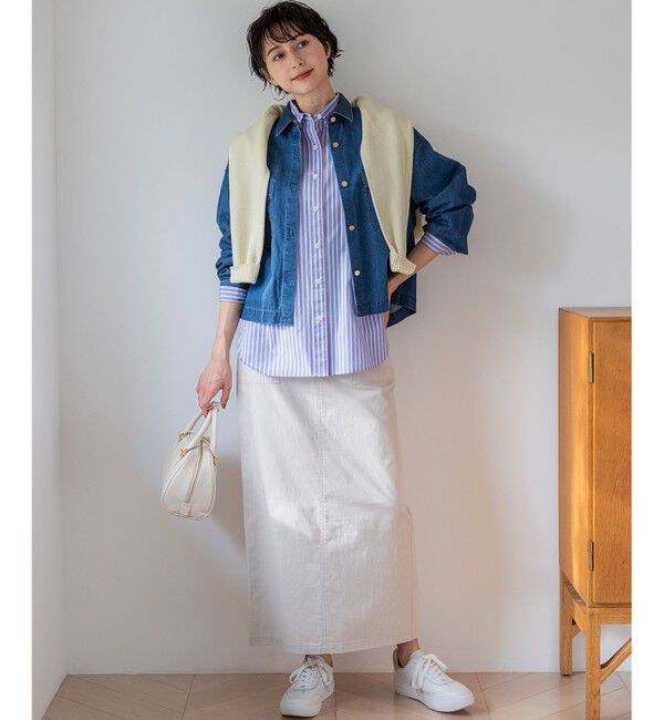 23区「スラブツイルストレッチ Iライン スカート」|スカート|