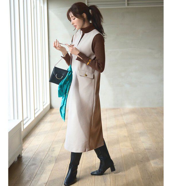 any SiS「【2SET】ニードルジャンパースカート &times; ラメリブタートルニット セット」|スーツ|