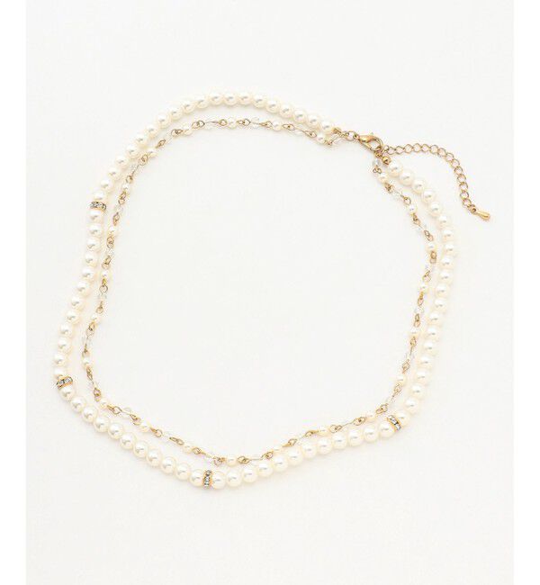 ANY SIS「2連パール調ストーン ネックレス」|ネックレス|キスカ