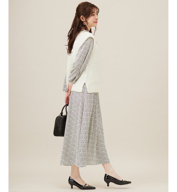 any SiS「【洗える】フラワープリントワンピース &times; ニットベスト セット」|スーツ|