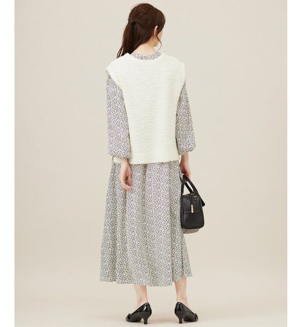 any SiS「【洗える】フラワープリントワンピース &times; ニットベスト セット」|スーツ|